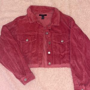 Pink cropped shacket